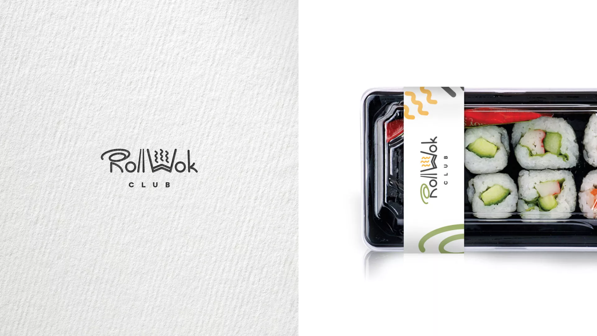 Разработка логотипа и фирменного стиля суши-бара «Roll Wok Club» в Гремячинске